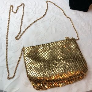 Vintage metal gold mesh bag